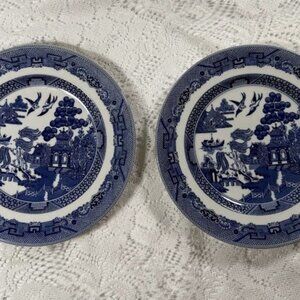 JOHNSON BROTHERS Willow Blue "England 1883" Salad Plate - Set of 2, Chinoiserie